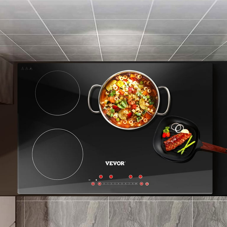 VEVOR 30.3 x 20.5 in. Built-in Induction Electric Cooktop in Black Stove Top  with 4 Modular Burners Ceramic Glass QRSCKDC30220VG35MV4 - The Home Depot