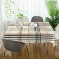 thumbnail image 3 of Yayeee Tablecloths 54" x 54" Rectangle Wrinkle Resistant Party Table Cover, Beige Plaid Pattern, 3 of 8