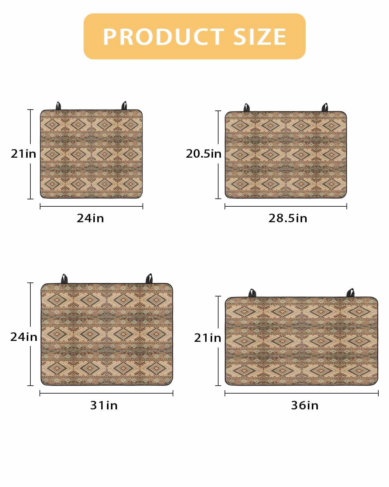 nqOlkjepod Large Induction Cooktop Protector Mat 24"x21", Brown Southwest Stove Top Covers for Electric Stove, Modern Geometric Ethnic Vintage Stove Burner Cover Mats, Glass Top Stove Cover
