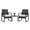 Black rattan + off-white cushion, variant on 3-Piece Patio Bar Bistro Set - PE Wicker Outdoor Furniture with Tempered Glass Table - All-Weather Rattan Chairs for Garden, Balcony, Backyard - Black Rattan, Gray Cushions