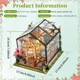 thumbnail image 4 of Threns DIY Miniature Dollhouse Kit 1:24 Scale 3D Miniature Flower House Kit with LED Light Wooden Dollhouse Model Building Kits for Teen Adults, 4 of 9