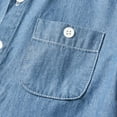 thumbnail image 6 of WhouRiu Toddler Boys Shirts Long Sleeved Button Denim Lapel Shirt Top Child Spring Fall Casual Clothes Blue,Sizes 2-3, 6 of 8