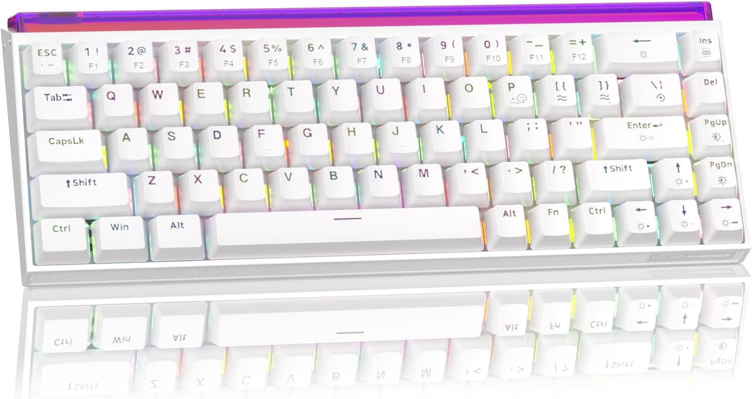 MageGee AIR68 Mechanical Gaming Keyboard - Hall Effect Magnetic Switch, 8000Hz Ultra-Low Latency, Tri-Mode Connectivity, Hot-Swappable 60% Compact RGB Backlit