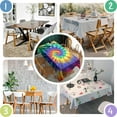 thumbnail image 4 of Colorful Rainbow Tie Dye Spiral Pattern Rectangle Tablecloth 60"x84",Waterproof Polyester Rectangle Table Cloth, Wipeable Spillproof Polyester Tablecloth for Dining, Camping, Indoor and Outdoor, 4 of 5