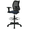 thumbnail image 3 of Flash Furniture Elaine Mid-Back Navy Blue Mesh Drafting Chair with Adjustable Arms, 3 of 5