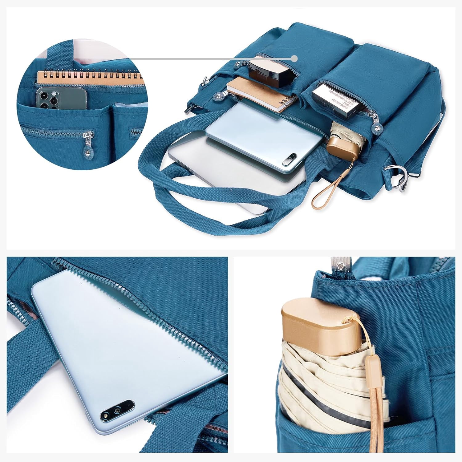 Tote Bag for Women Canvas Tote Bags Handbags for Women Crossbody Bag with Multiple Pockets