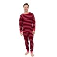 thumbnail image 2 of Leveret Mens Two Piece Cotton Pajamas Red & Black Stripes S, 2 of 10