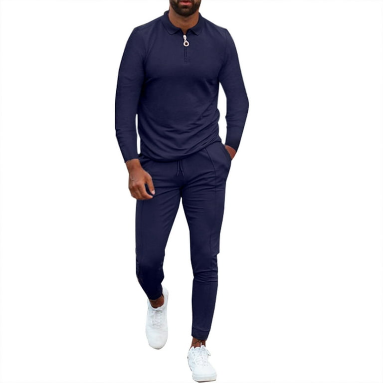 YWDJ Christmas Pajamas for Family Sports Leisure Suit Slim Fit Men Fitness  Running Two Piece Set Blue S 