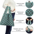 thumbnail image 5 of 5 Pack Foldable Shopping Bag,Halloween Pumpkin Repeat Pattern Reusable Grocery Bags with Pockets,Large Reusable Tote Bags with Handles Waterproof & Lightweight, 5 of 6