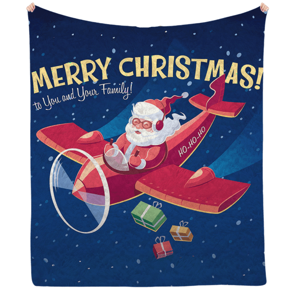 Manta SANMU Soft Creative Printing Santa Claus Airplane