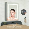 thumbnail image 3 of 24 x 30 InchFront Lighted Vanity Mirror，Recessed or Surface Mount Frameless Medicine Cabinet with 3 Adjustable Shelves and LED Lighting and Electrical Outlet, 3 of 7