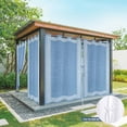 thumbnail image 4 of 1 Panel Outdoor Curtains for Patio Waterproof 54"x84", Sky Blue Retro Greek Key Weatherproof Privacy Outsides Curtains, Geometric Greece Ancient Farmhouse Grommet Thermal Drapes for Cabana Porch, 4 of 8