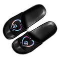 thumbnail image 2 of Psesaysky Love Heart Pattern Black Slide Sandals for Women Comfortable Durable Bathroom Beach Sandals Size 6-13.5, 2 of 4