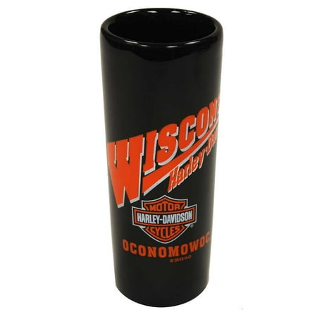 Glass Wisconsin Game Table - Harley-Davidson Wisconsin Harley Custom Shot Glass Tall Black W SHOT, Harley Davidson