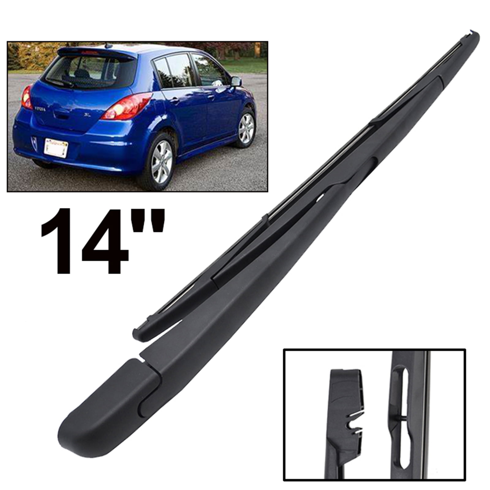 AUTOXBERT Rear Windshield Wiper Blade & Arm For Nissan Versa 2007 2008