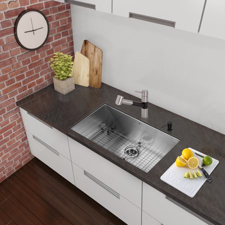 All In One 23 In Undermount Kitchen Sink And Branson Faucet Set