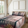 thumbnail image 2 of Ambesonne Forest Fitted & Top Sheet Set with Shams, Autumn Fall Nature Woods, Brown Grey and Red, 2 of 7