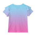 thumbnail image 5 of Dwellite Girls V-Neck Shirts Short Sleeve Cute Summer Tee Shirts Baggy Soft Tops 3-13 Years Sky Blue 120, 5 of 7
