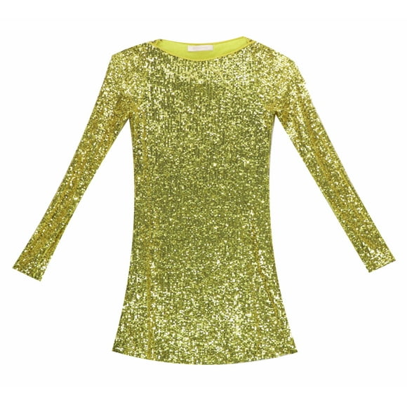 Naeem Khan Women's Lime Long Sleeved Nylon Sequined Top Dress Shirt - S