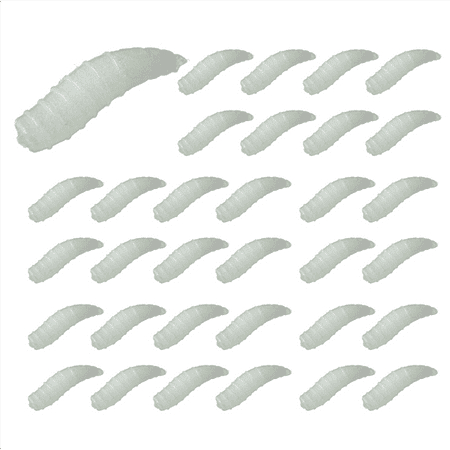 100Pcs 1.6Cm Bait Fishing Maggot Grub Soft Baits Worms Noctilucent Luminous Night Glow