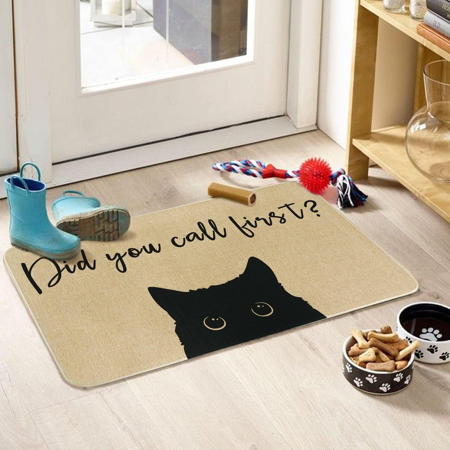 Did You Call First Funny Door Mats for Outside Entry, Welcome Mats Outdoor Funny Doormat with Non-Slip Rubber Backing Front Door Indoor Entrance Porch 30X17 Inch