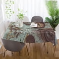 thumbnail image 6 of GZHJMY Unbreakable Square Tablecloths with Dust and Wrinkle Resistance-54x54In,Retro Compass Wedding Kitchen Picnic Buffet Holiday Party Decoration, 6 of 7