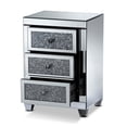 thumbnail image 3 of Baxton Studio Bronze Finished and Luxe Mirrored 3-Drawer Nightstand, 3 of 6