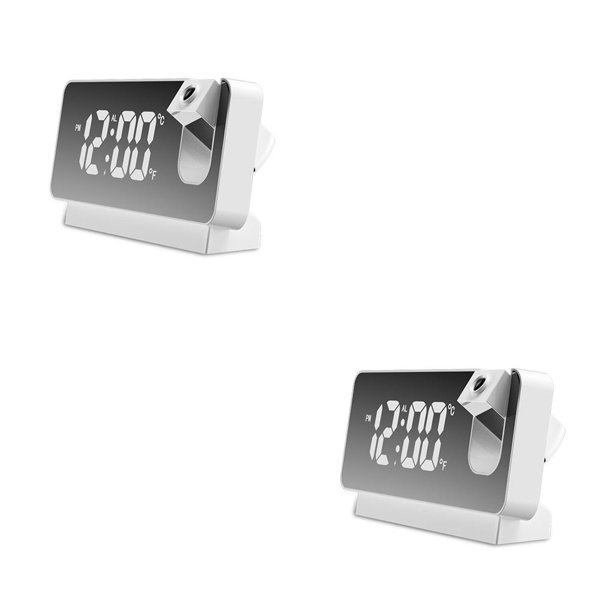 Advancent Reloj despertador de proyección, termómetro electrónico portátil, alimentado por USB, multimodos, reducción de ruido, relojes de aprendizaje Blanco 2piezas Advancent CBP201686