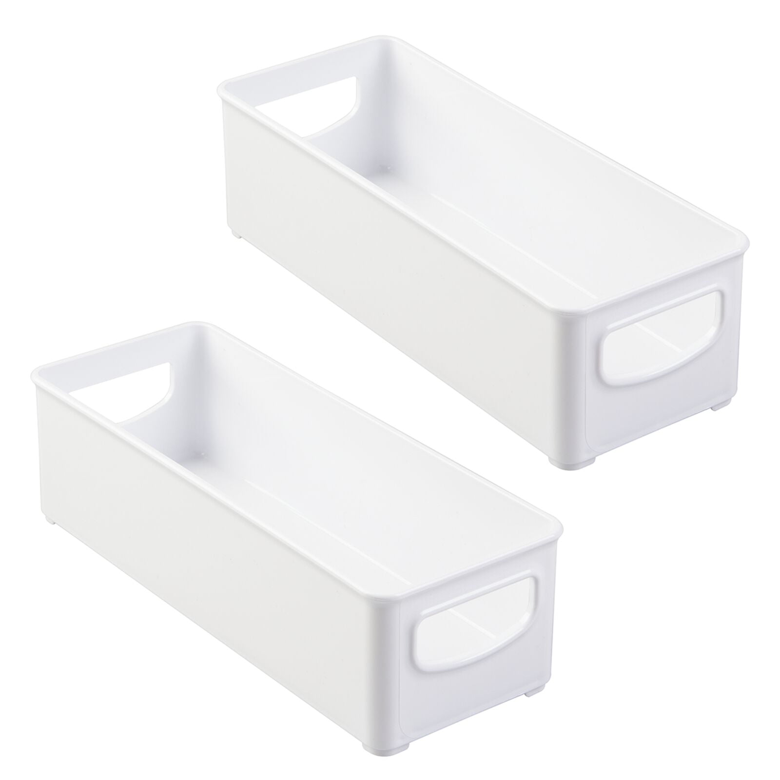 mDesign Small Plastic Kitchen Storage Container Bins with Handles for