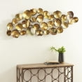 thumbnail image 3 of DecMode Gold Metal Plate Wall Decor with Textured Pattern, 3 of 14