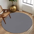 thumbnail image 2 of Round Rugs 5Ft, Grey Pure Color Round Area Rug Washable Indoor Throw Carpet, Aesthetics Contemporary Luxury Soft Non Slip Circle Rug for Cabinet Bathroom Home Decor Aesthetic, 2 of 8