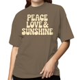 thumbnail image 2 of Smartprints Peace Love & Sunshine Women's T-Shirt Brown Savana, Cotton, S, 2 of 4