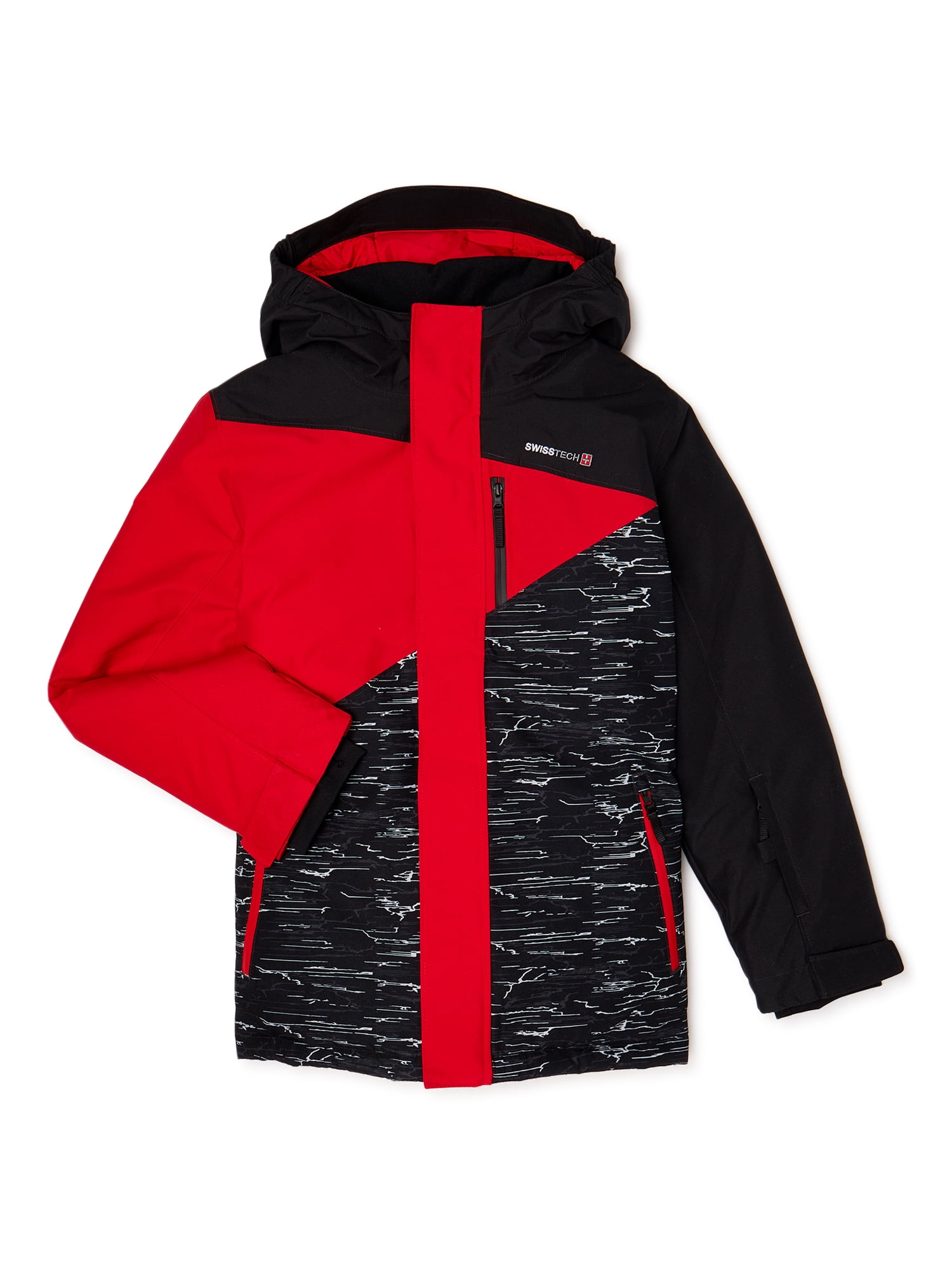 Swiss Tech Printed Ski Jacket with Hood Boys 4-16 - Walmart.com