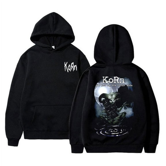 Fun Novelty Personalized Print Rock Band Korn Graphic Print Hoodies Male Vintage Gothic Sweatshirts Casual Streetwear Men Women Fleece Cotton Hoodies