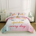 thumbnail image 3 of NTBED Unicorn Twin Comforter Set 5 Pieces Kids Bedding Sets for Girls Star Rainbow Bed in a Bag, 3 of 7