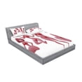 thumbnail image 2 of Ambesonne Modern Fitted Sheet & Pillow Sham Set, Woman in Swimwear Graphic, Full, Pale Pink Ruby and Red, 2 of 2
