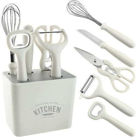 

Hottest Multi-functional Kitchen Gadget Set of 6 Pieces with Storage Seat Cooking Utensils Set Fruit Complementary Food Tool Set Turner Spaghetti Server Suitable for Kitchen