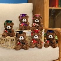Twfbrm Graduation Bear Class of 2025, 7 Inch Cute Brown Teddy Bear Plushie with Cap & Diploma, Stuffed Animal Plush Bear Toy Fluffy Bear Doll Graduation Gift for Kindergarten, High School, College