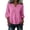 Pink, variant on Women's V-Neck Cotton Linen Blouse 3/4 Sleeve Casual Loose Fit Lightweight Tops for Daily Wear