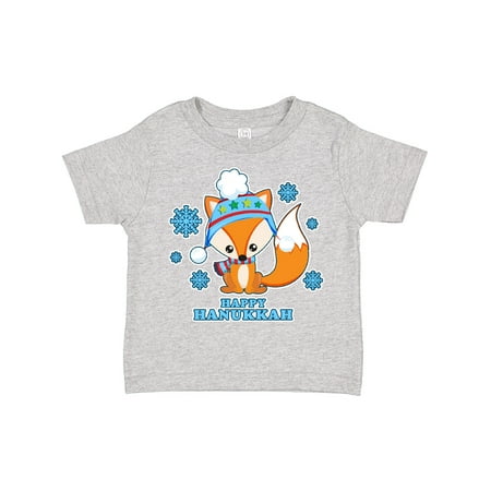 

Inktastic Happy Hanukkah with Fox and Snowflakes Boys or Girls Toddler T-Shirt