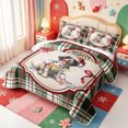 thumbnail image 3 of Manfei Christmas Classic Snowman Quilt King,Shabby-Chic Gift King Coverlet Set,3-Piece,1 Bedspread and 2 Pillowcases, 3 of 7