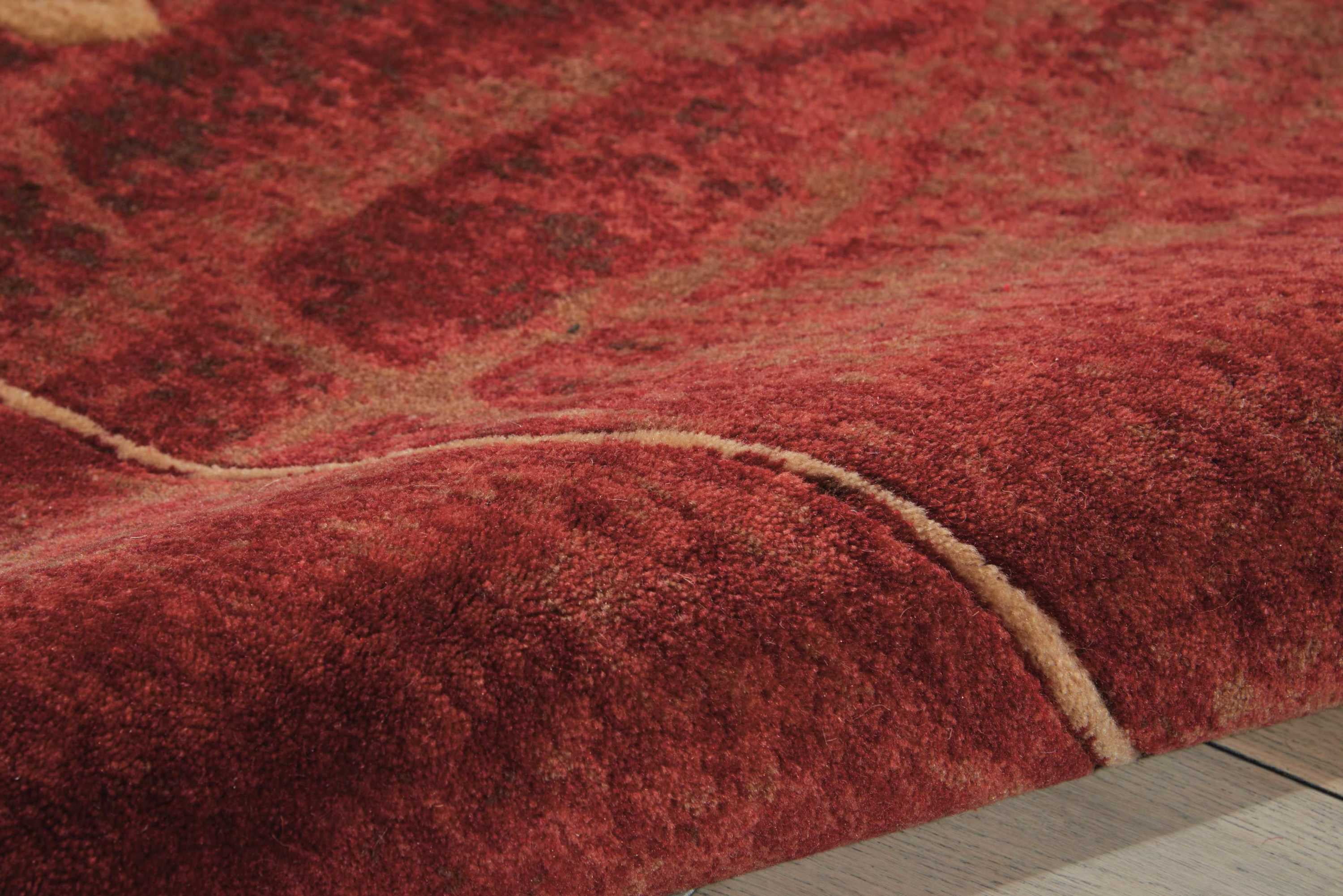 Nourison Somerset Modern Botanical Flame 3'6" x 5'6" Area Rug, (4' x 6')