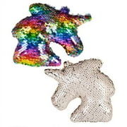 Rhode Island Novelty - Flip Sequin Plushes - SET OF 2 UNICORNS (Rainbow & Gold)(5 inch)