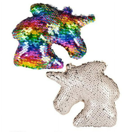 Rhode Island Novelty - Flip Sequin Plushes - SET OF 2 UNICORNS (Rainbow & Gold)(5 inch)