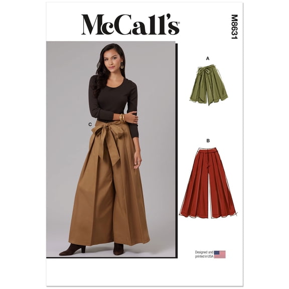 McCall's Sewing Pattern 8631 - Misses' Pleated Shorts and Pants, Size: Y5 (18-20-22-24-26)