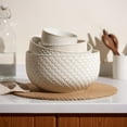 thumbnail image 4 of Kook Ceramic Nesting Bowls, 20/44/98/145 oz, Ivory, Set of 4, 4 of 5