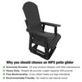 thumbnail image 3 of Mosbrisa HIPS Swivel Patio Glider, Poly Lumber Weather Resistant Outdoor Chair, for Patio, Porch, Yard (Black), 3 of 9