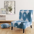 thumbnail image 5 of Designart "Indigo Watercolor Geometrical VII" Upholstered Contemporary Accent Chair - Arm Chair, 5 of 5