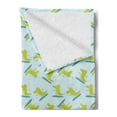 thumbnail image 2 of Gator Soft Flannel Fleece Throw Blanket, Continuous Cheerful Doodle of Surfing Happy Crocodile, Cozy Plush for Indoor and Outdoor Use, 50" x 70", Baby Blue Yellow Green, by Ambesonne, 2 of 5