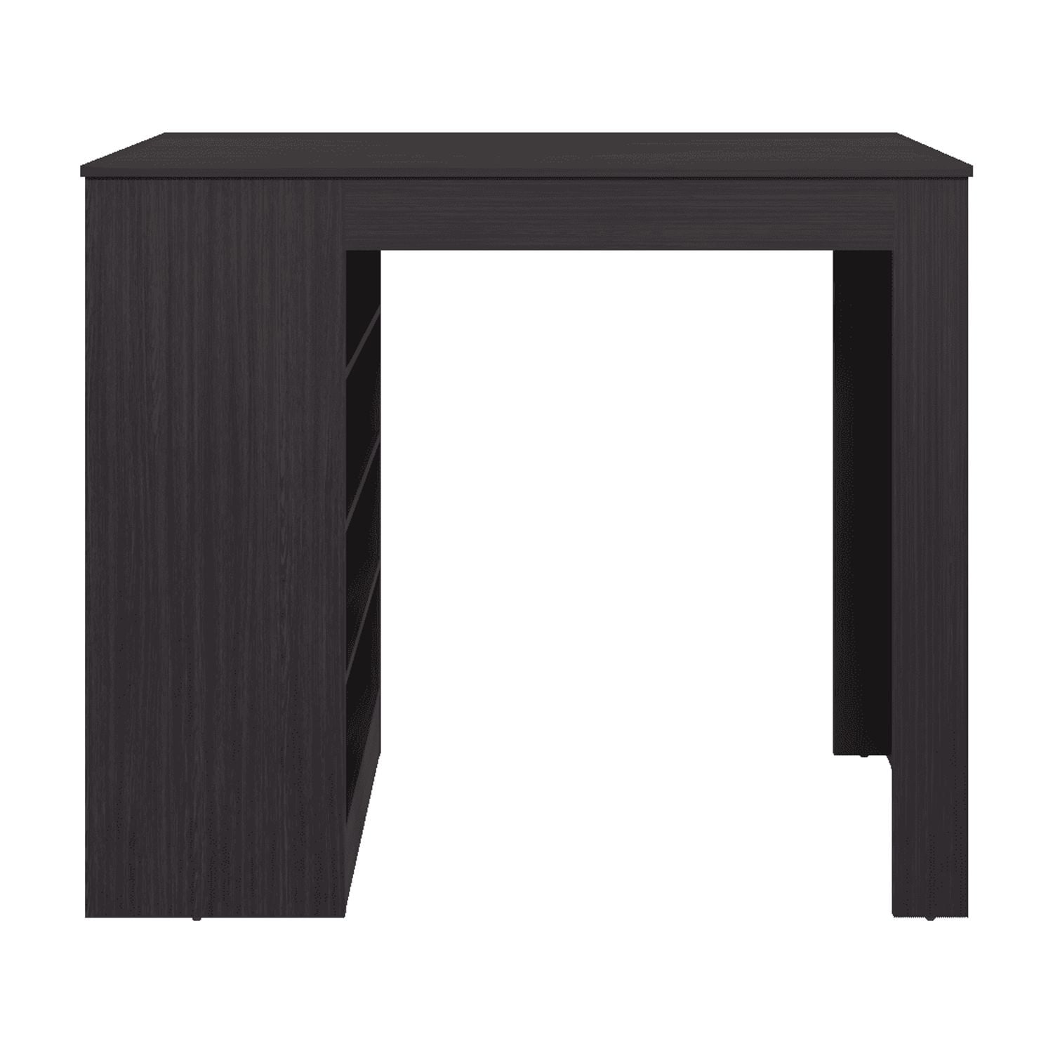 Greer Bar Table with 4 Storage Shelves, Compact Home Bar or Kitchen Furniture, Space-Saving Modern Design